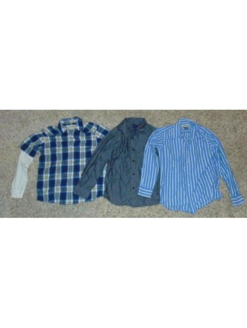 Arrow Urban Pipeline Dress Shirts 10/12 Boys Blue 3 Pc Long Sleeve Button Front
